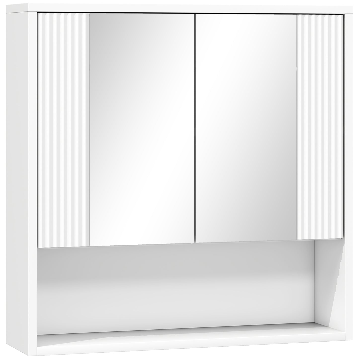 ,Dulap de Baie Suspendat, Uși Soft-close, Raft Reglabil,60 x 16 x 60 cm,Alb