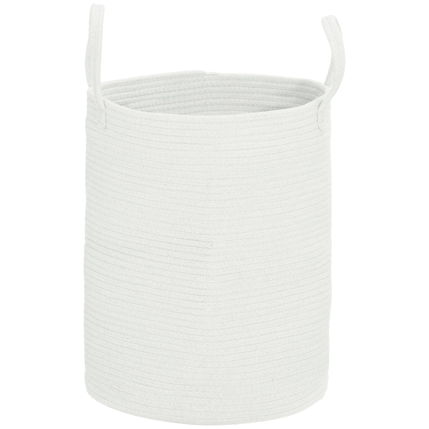 Coș pentru rufe de 36L, portabil și pliabil cu mânere din bumbac natural, Ø38x45 cm, crem