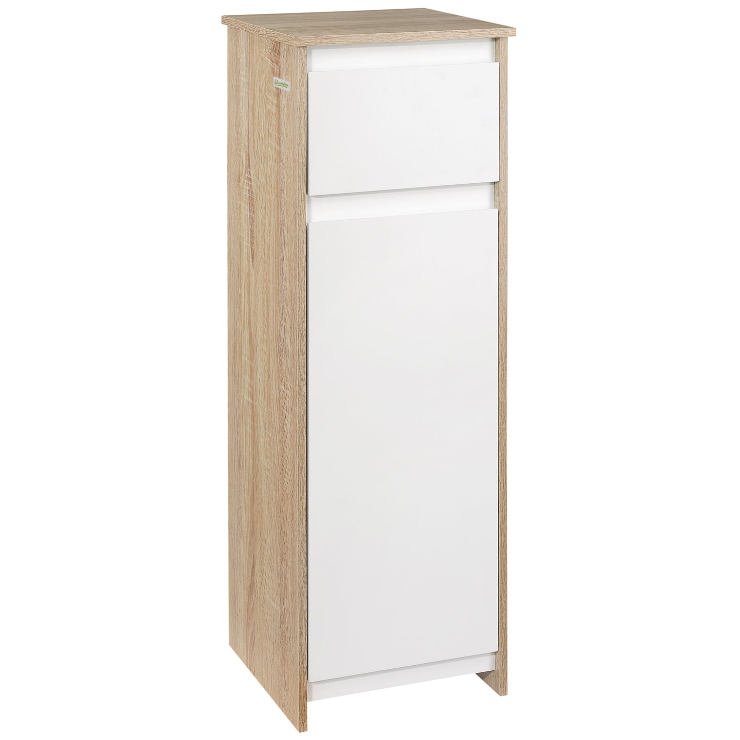 Dulap de baie cu sertar și dulap cu raft reglabil intern, din MDF, 32.6x30x90 cm