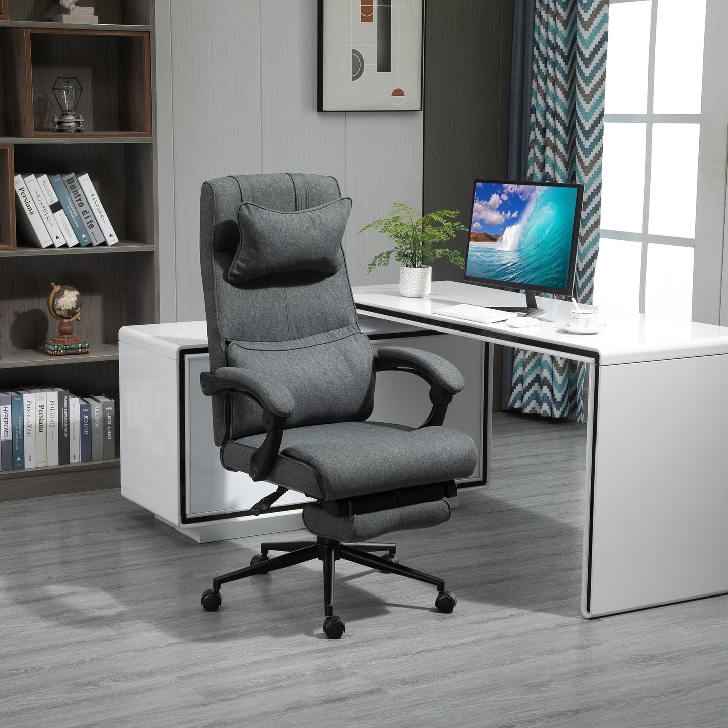 Scaun Birou Ergonomic Reglabil cu Tetiera si Suport Picioare