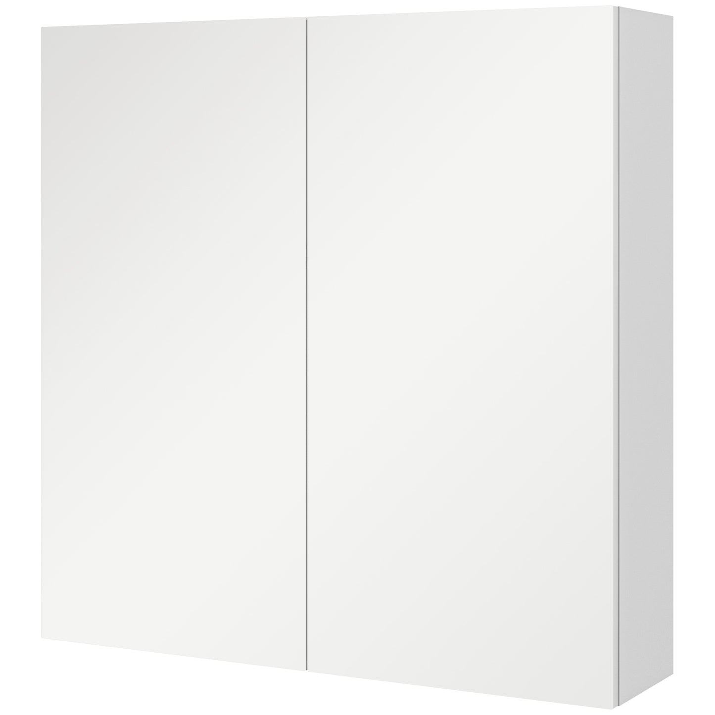 Dulap cu Oglindă pentru Baie cu 2 Uși Soft Close, 60x15x60 cm, Rafturi Reglabile, Dulap Suspendat Spațiu Economic, Alb Lucios