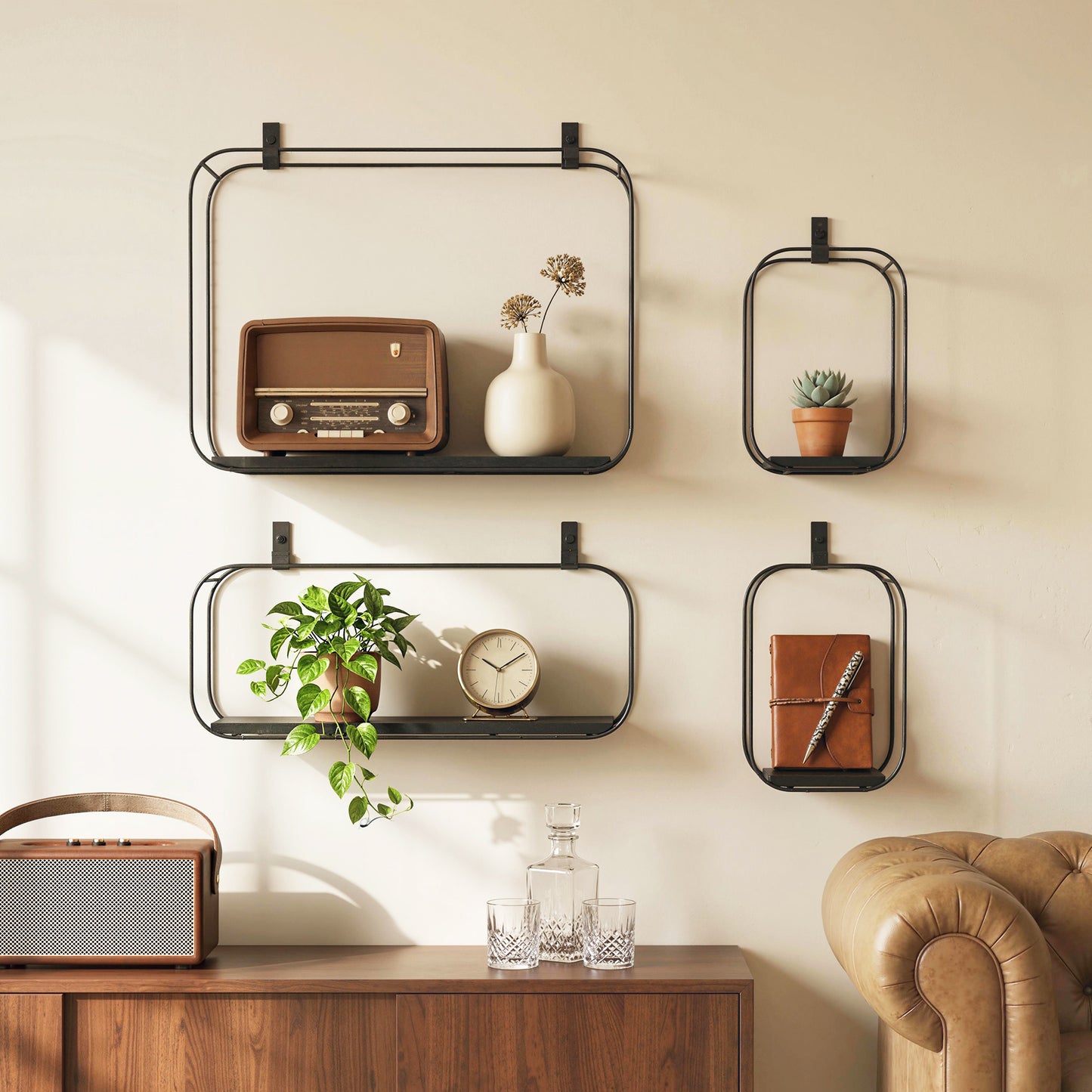 rafturi suspendate perete, rafturi decorative moderne
