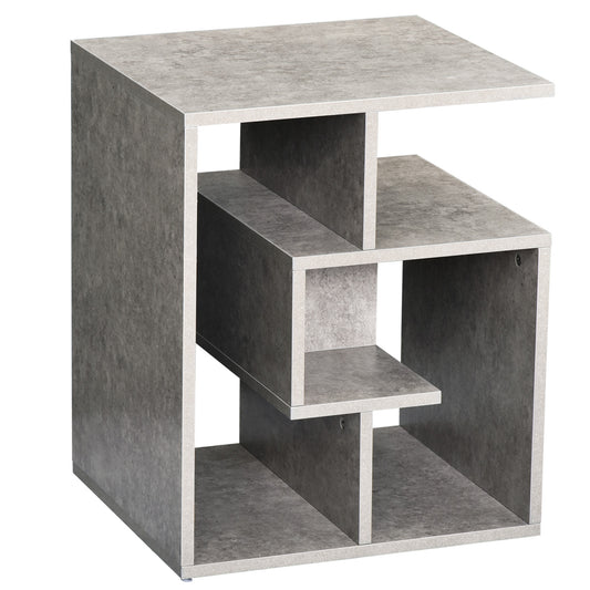 Biblioteca pe 3 niveluri in Lemn Gri Efect Ciment 45x40x55cm