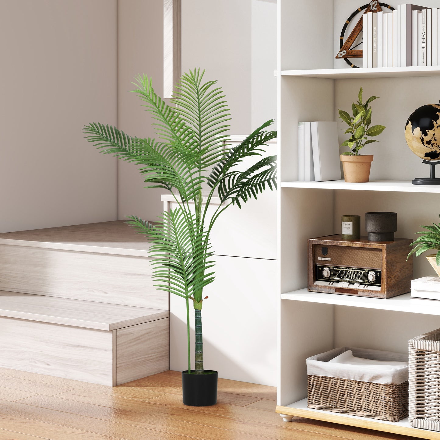 Palmă Artificială Areca înaltă de 150 cm pentru Interioare cu Vas Verde