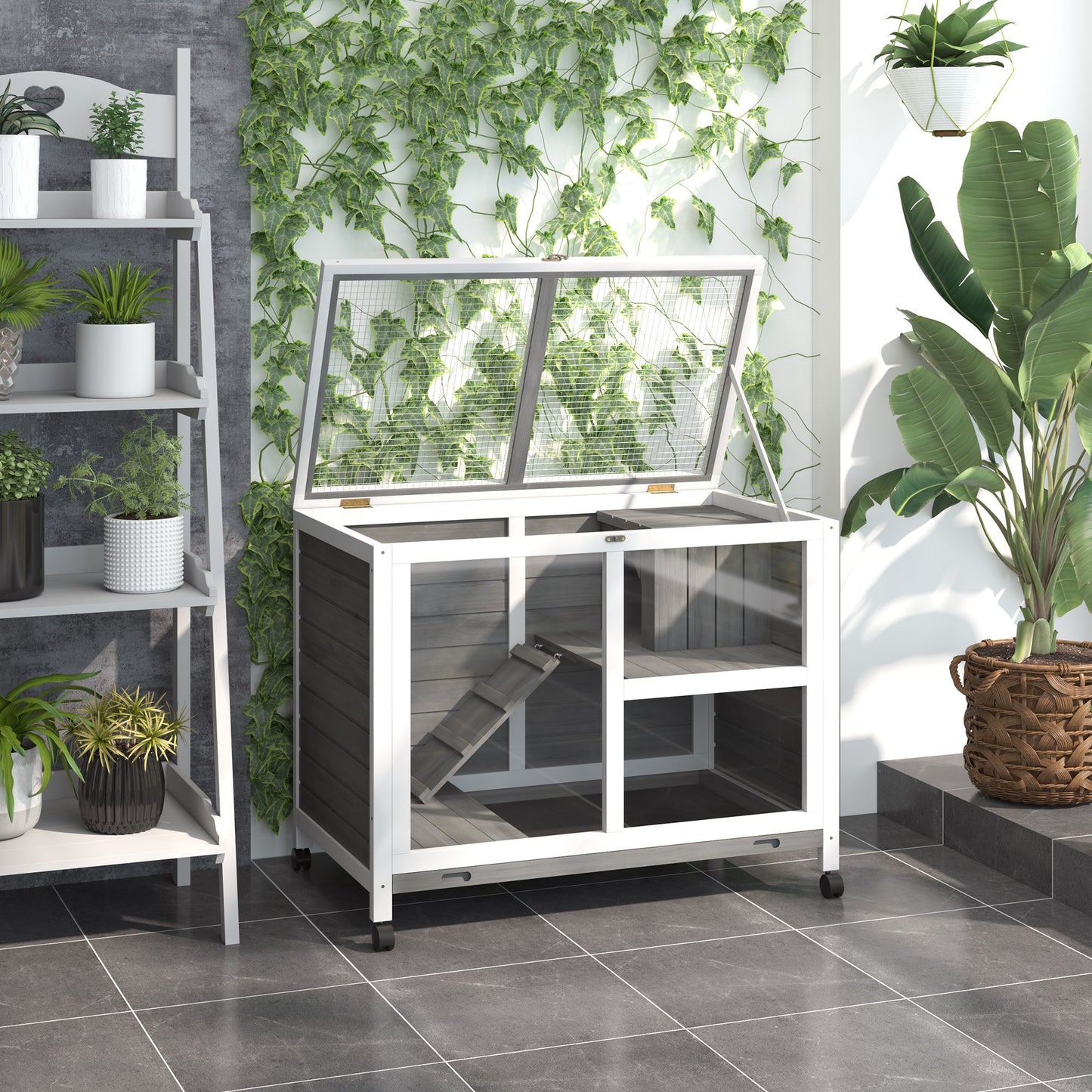 Cusca Iepuri 2 Niveluri – Lemn Rezistent, Spatioasa & Practica
