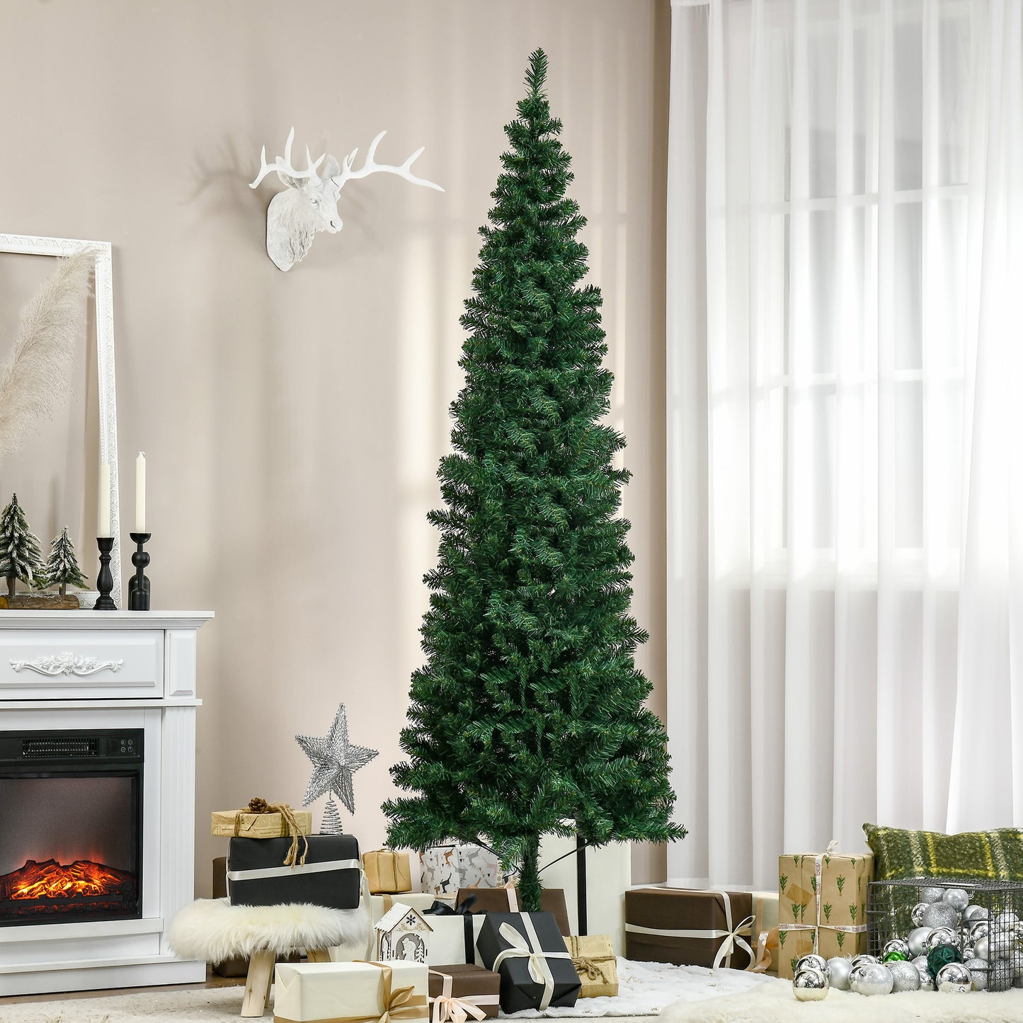 Brad de Craciun Artificial 210cm 631 Ramuri Dese, Verde