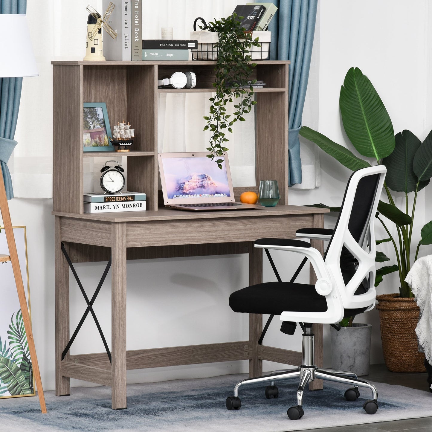 birou raft cu biblioteca, 105x50x137,5cm