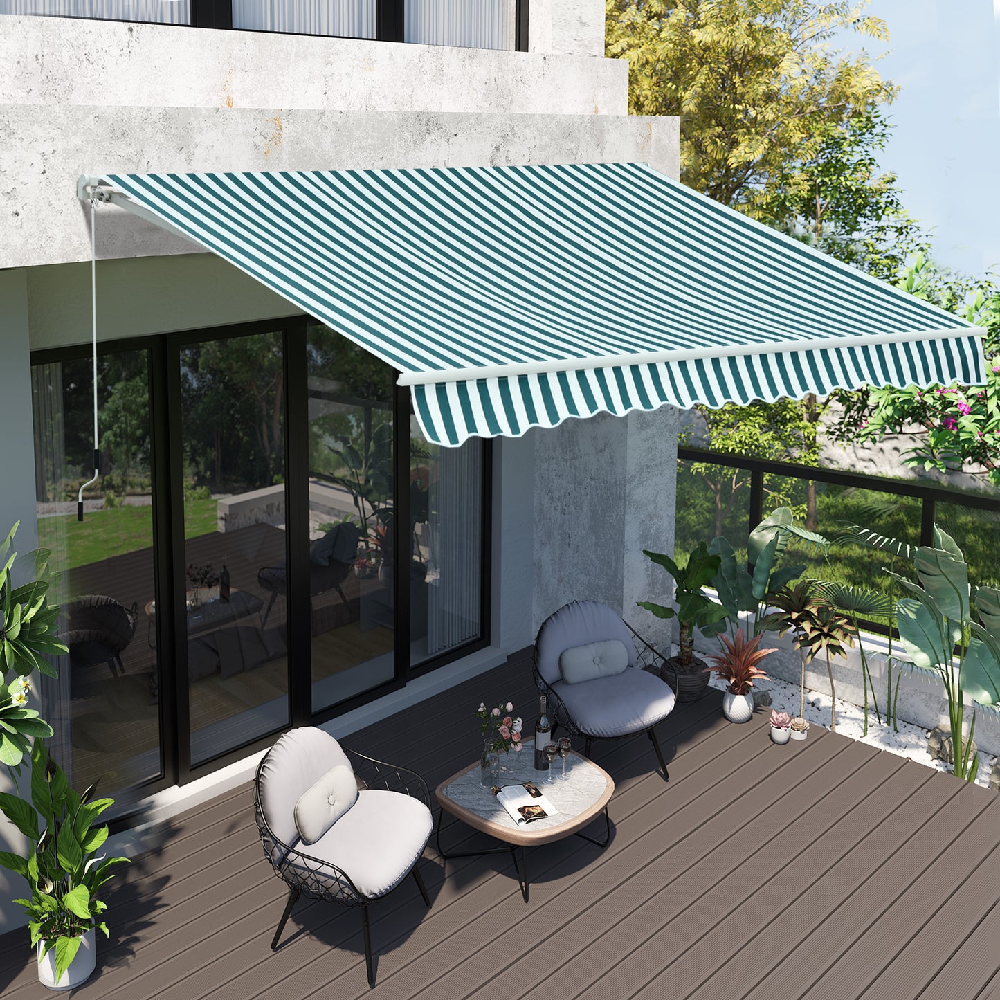 Copertina Soare cu Brate de Exterior Reglarea cu Manivela 295x250cm