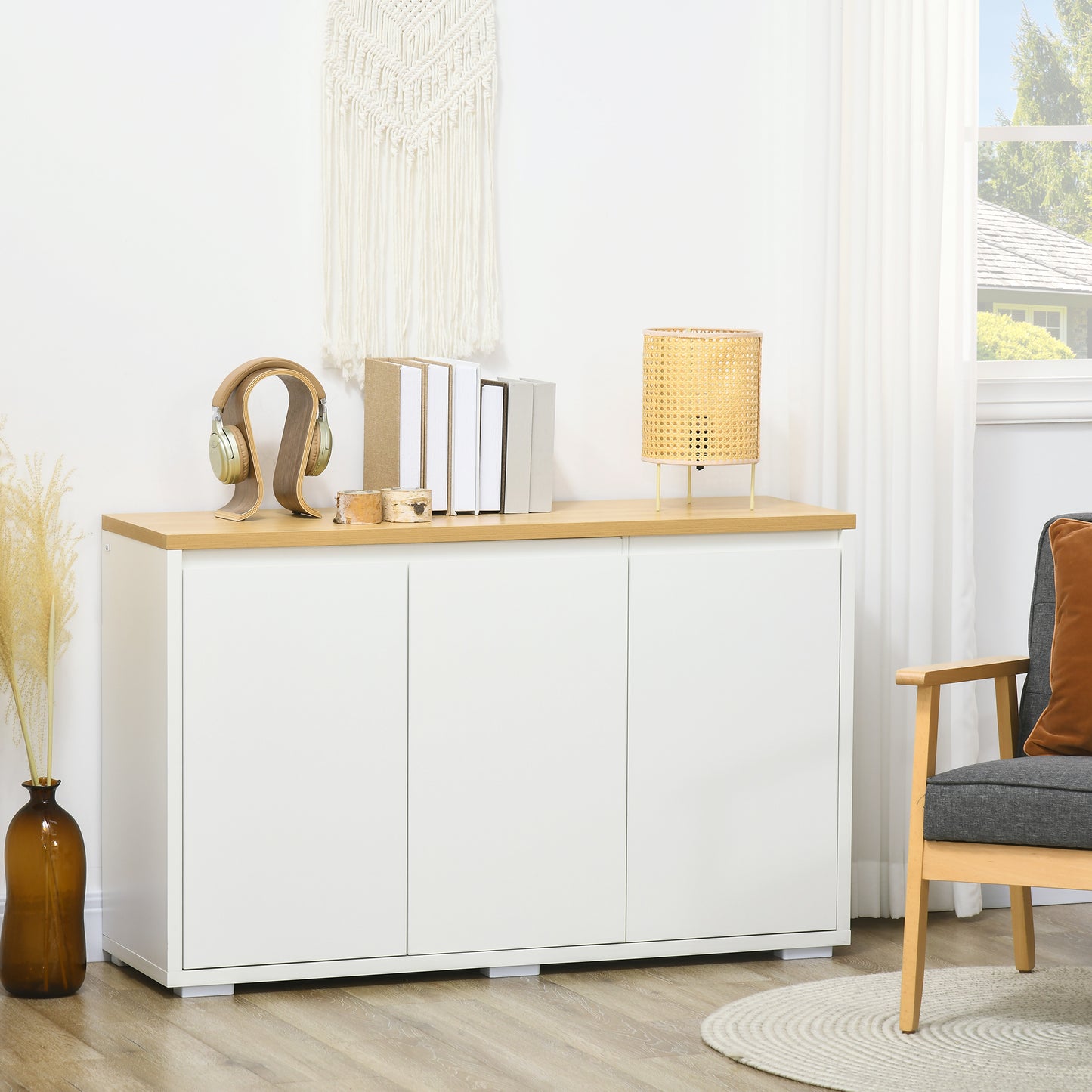 Bufet Bucatarie – Cu 3 Usi & Rafturi Reglabile, Modern si Practic
