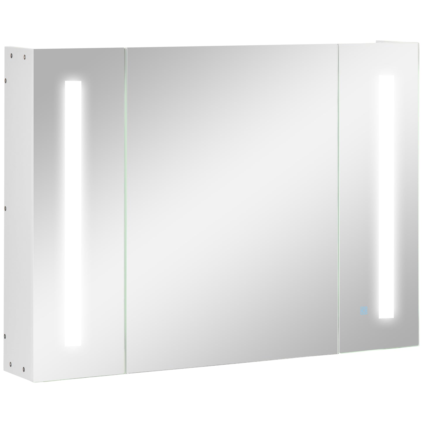 Dulap Baie LED – Oglinda, 3 Usi & Rafturi Reglabile