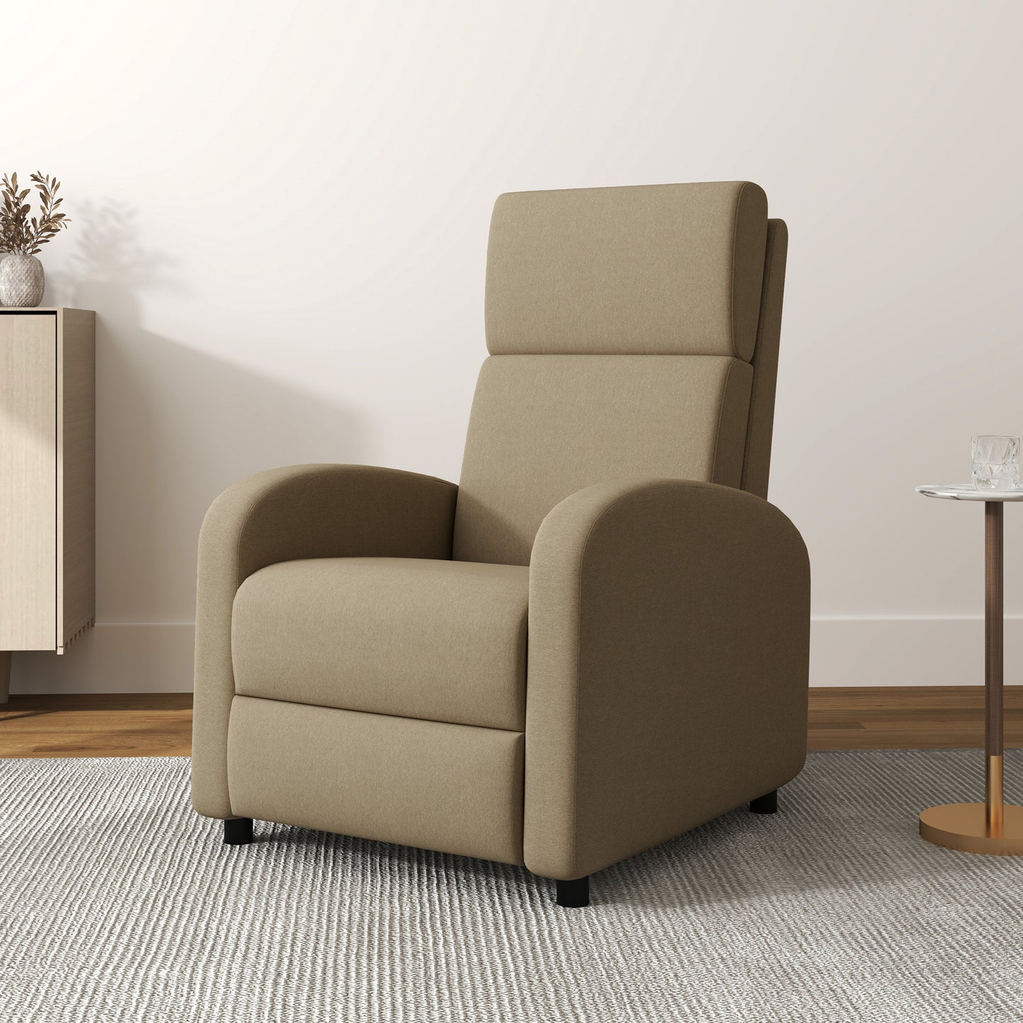 Fotoliu Relax Reclinabil Manual la 160° cu Suport pentru Picioare, Bej