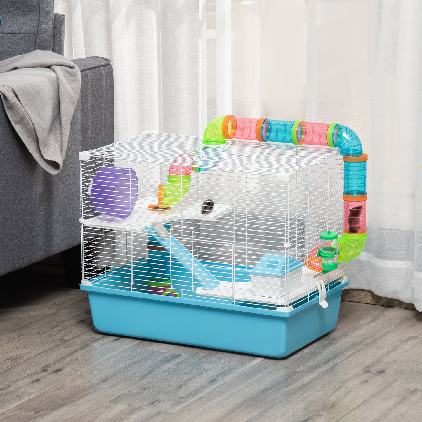 Cusca Mare pentru Hamsteri – 3 Niveluri & Roata