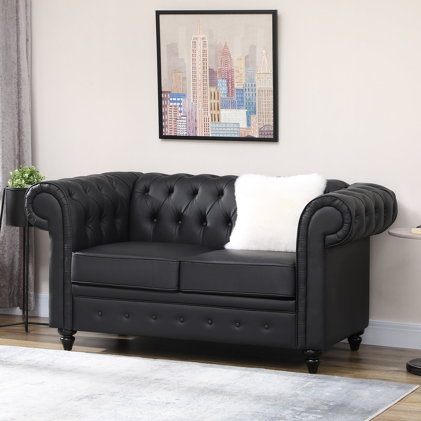 canapea cu doua locuri, piele sintetica,160x84x80 cm