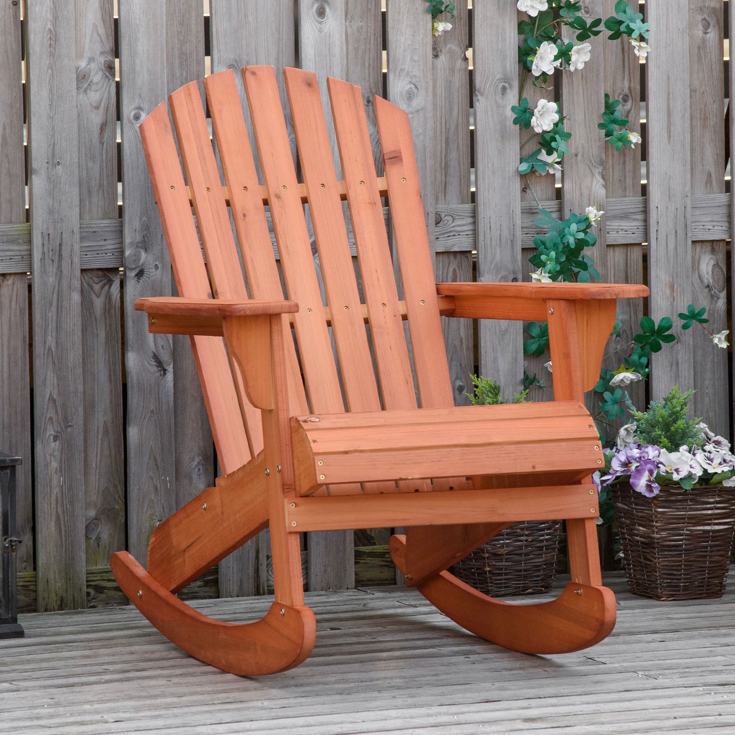 Scaun Adirondack Impermeabil din Lemn pentru Grădină și Exterior, 77x94x97 cm, Lemn Natural