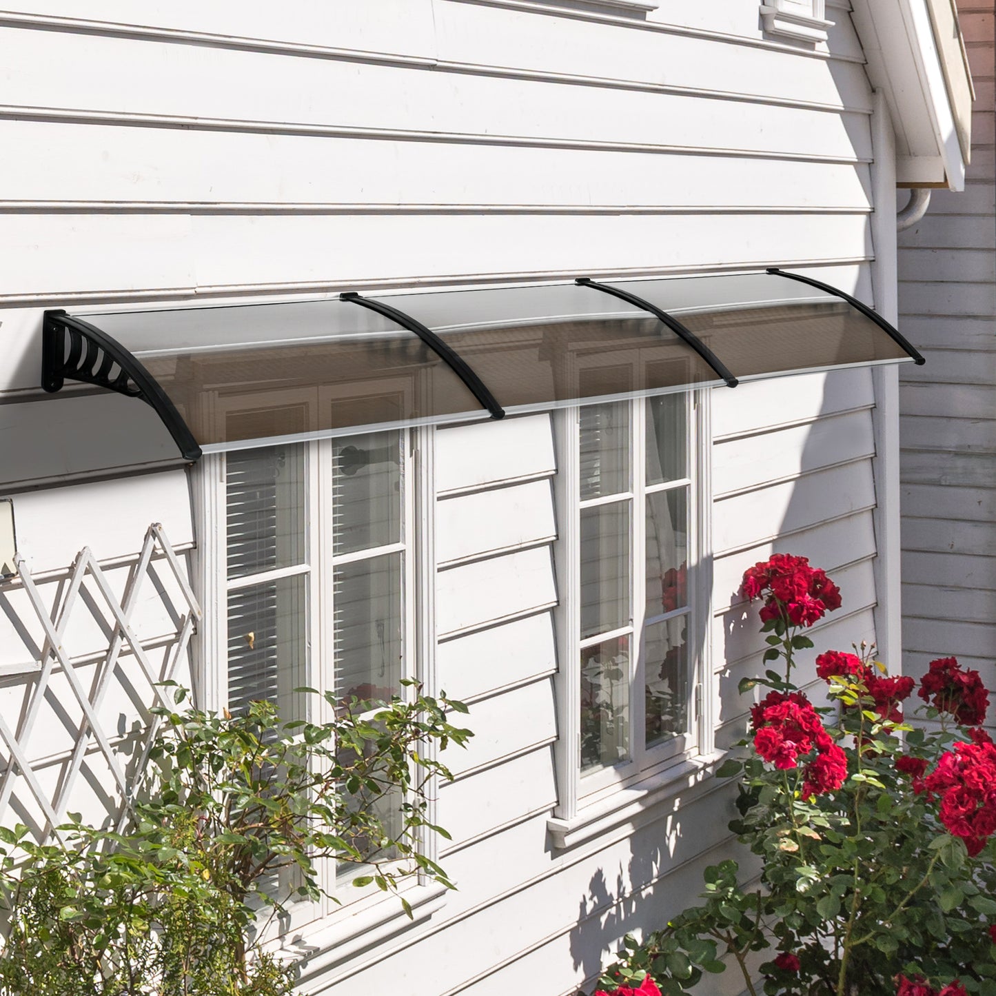 Copertina Exterior 300×100 cm – Policarbonat & Aluminiu Maro