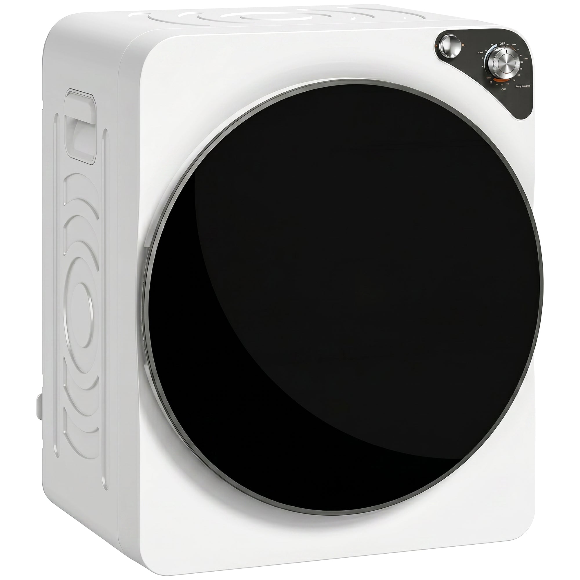 Mini uscător portabil 5 kg, 5 programe, 1000W, până la 60℃, timer, tambur din oțel inoxidabil, pentru casă, Alb