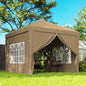 Foisor de gradina pliabil  din otel si tesatura Oxford cu funii si cuie incluse, 2,95x2,95x2,58 m, alb