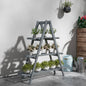 Suport pentru Plante Vertical cu 3 Niveluri, din Lemn de Brad, 100x36x112 cm, Gri