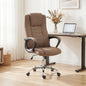 Scaun de Birou Ergonomic Inclinabil și Rotativ în Țesătură cu Aspect de In cu Tetieră, Maro