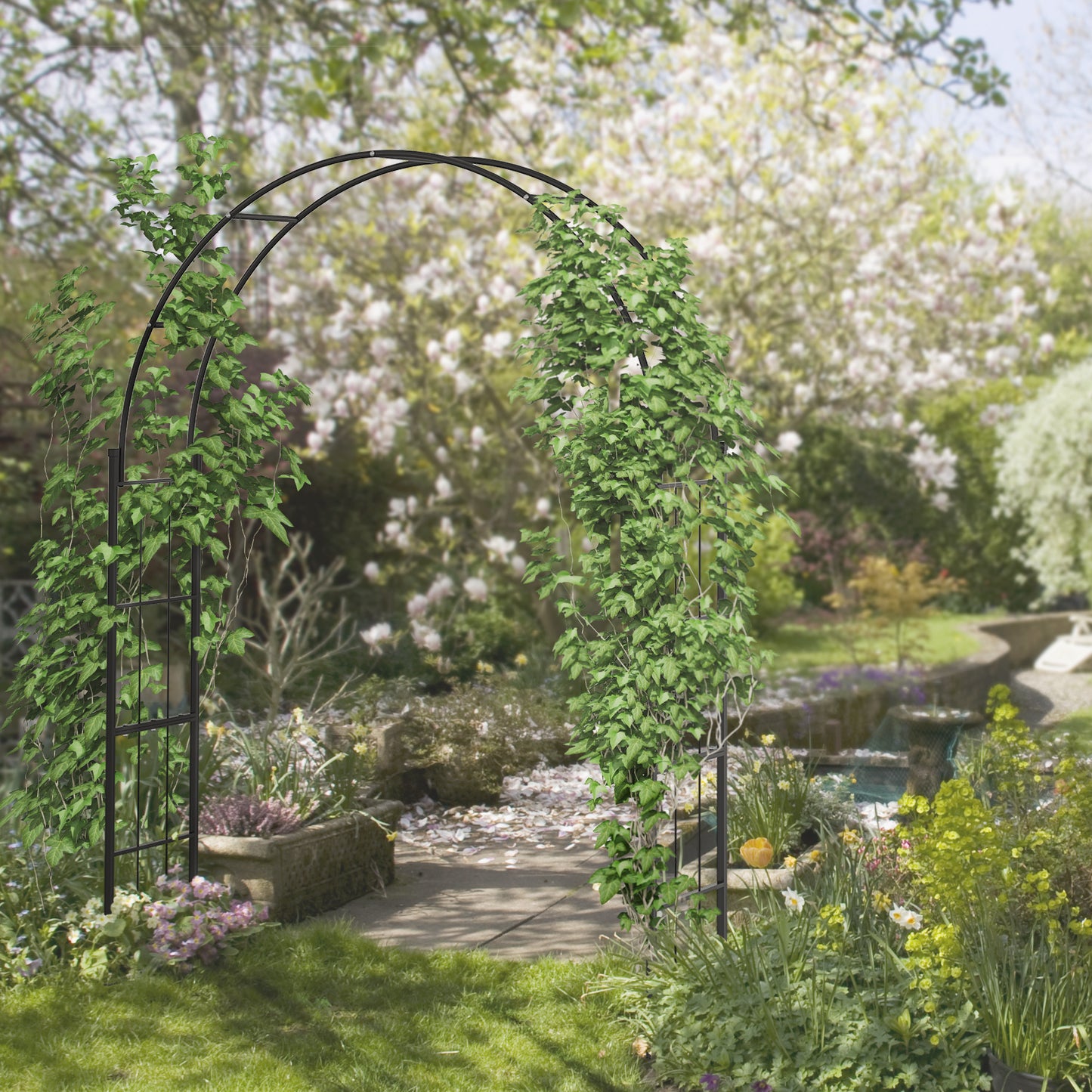 Pergola de Gradina de 2.23 m, Bolta de Nunta pentru Ceremonie, Spalier Ideal pentru Cataratori si Decoratiuni