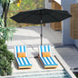 Umbrelă Rotundă de 300x250cm cu Manivelă și Funcție de Înclinare, Umbrelă de Grădină, Terasă, Exterior, Metal și Poliester Gri Închis
