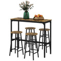 Set Dining 5 piese: Masa 60×30 cm + 4 Scaune cu Suport Picioare