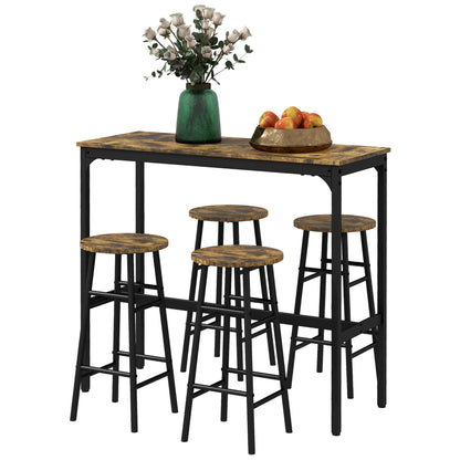 Set Dining 5 piese: Masa 60×30 cm + 4 Scaune cu Suport Picioare