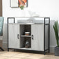 Comoda moderna din lemn cu rafturi, 100x34x87.2cm, gri deschis