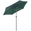 Umbrela de Gradina Reclinabila Plaja Aluminiu si Poliester Φ2.6×2.35m Verde Inchis
