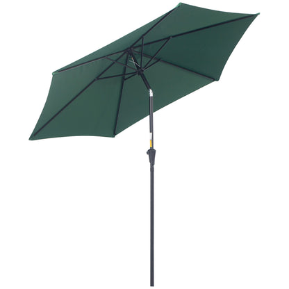 Umbrela de Gradina Reclinabila Plaja Aluminiu si Poliester Φ2.6×2.35m Verde Inchis