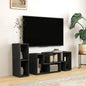 Mobilier TV modulabil pentru televizoare de până la 75" cu 2 rafturi în formă de L și poliță dreptunghiulară, din lemn, 134-180x30,5x44 cm, negru