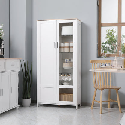 Bufet Modern Alb 2 Usi 7 Rafturi
