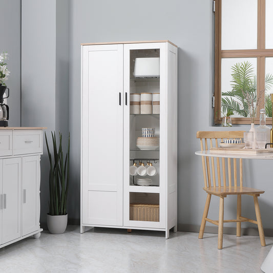Bufet Modern Alb 2 Usi 7 Rafturi