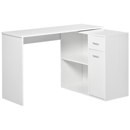 birou unghiular cu forma L, 117x82x74 cm, alb