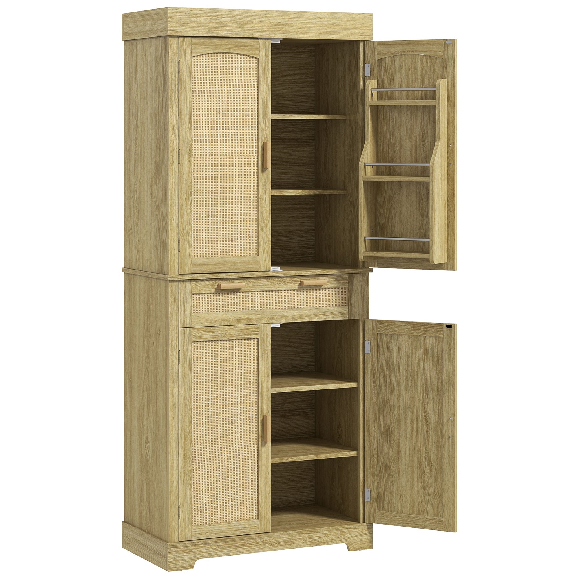 Dulap inalt Bucatarie – Stil Boho, 76×40×183 cm, Stejar