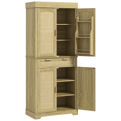 Dulap inalt Bucatarie – Stil Boho, 76×40×183 cm, Stejar