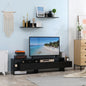 Suport TV Modern 130 cm cu Dulapuri si Rafturi – Negru
