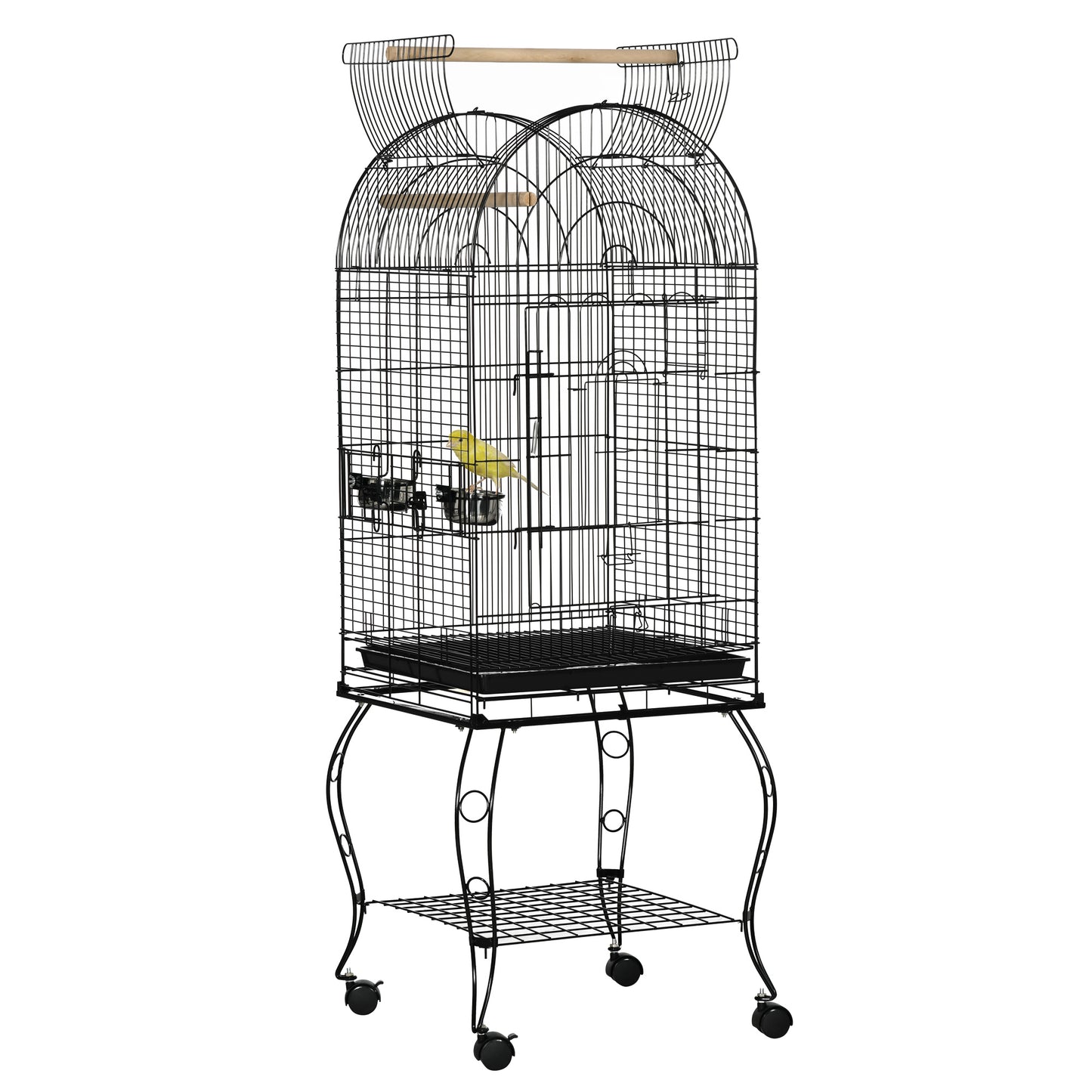 Colivie pentru Pasari si Papagali – Negru 51×51×153 cm cu Roti