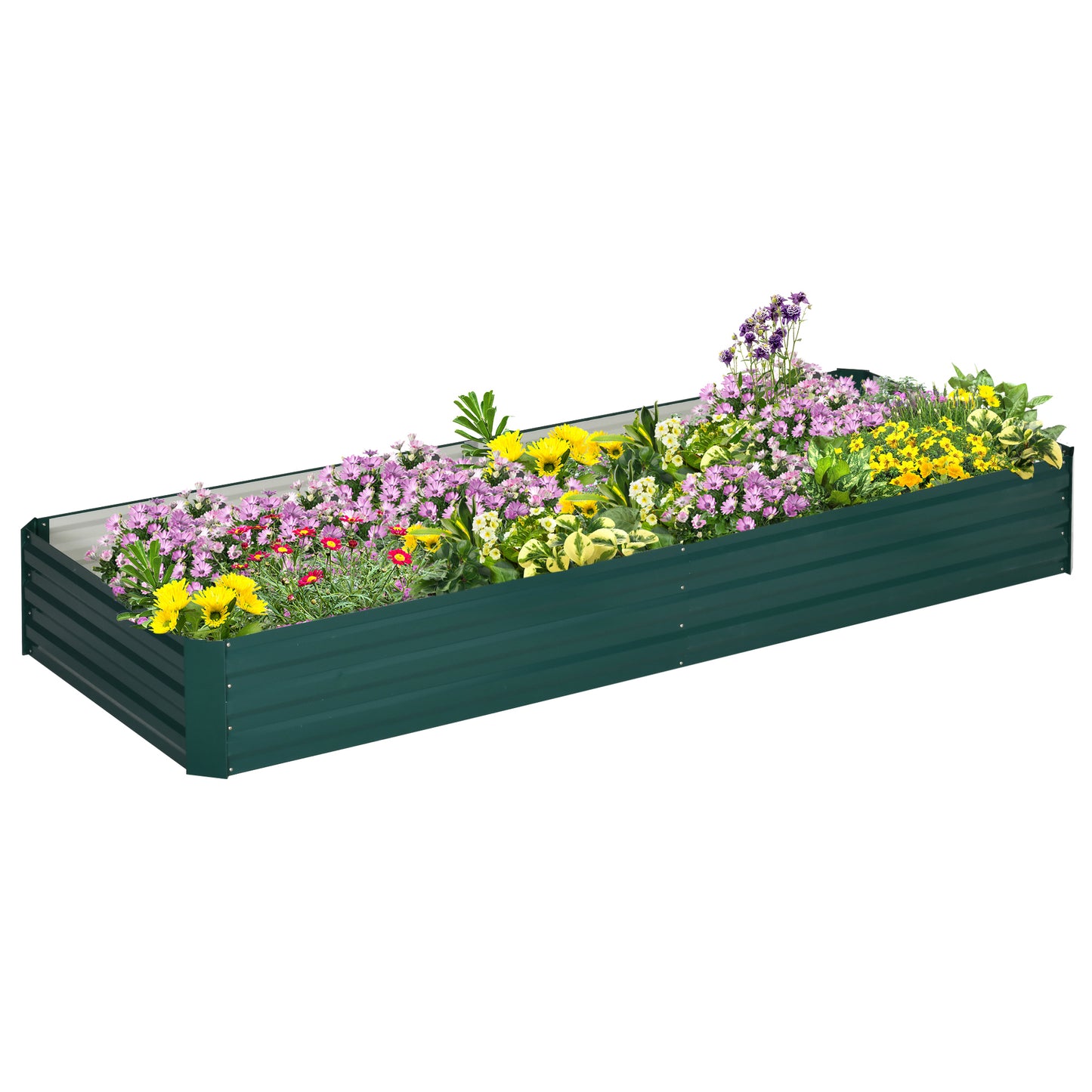 Pat Suport de Gradina Inaltat din Metal de Exterior, Suport pentru Plante, Flori si Ierburi, 241x90,5x30cm