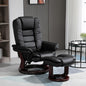 Set Fotoliu Relax si Taburet pentru Picioare, Pivotant la 360° si Inclinabil, Imitatie de piele PU