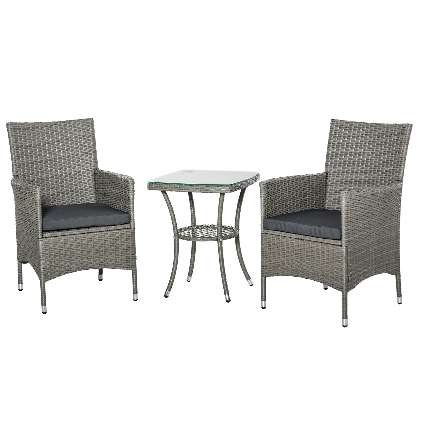Set Masuta si Scaune de Gradina, Sufragerie de Exterior din Ratan, Gri