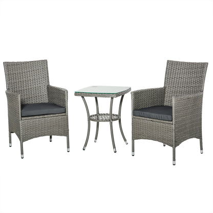 Set Masuta si Scaune de Gradina, Sufragerie de Exterior din Ratan, Gri