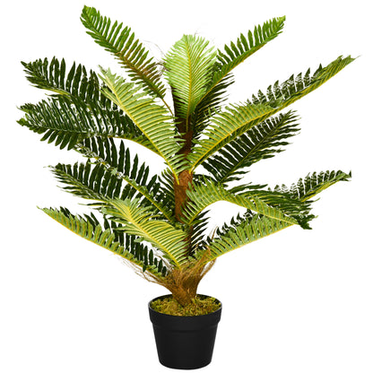 Plantă Artificială de Palmă cu 18 Frunze și Vas Inclus pentru Interior, Înălțime 85 cm, Verde