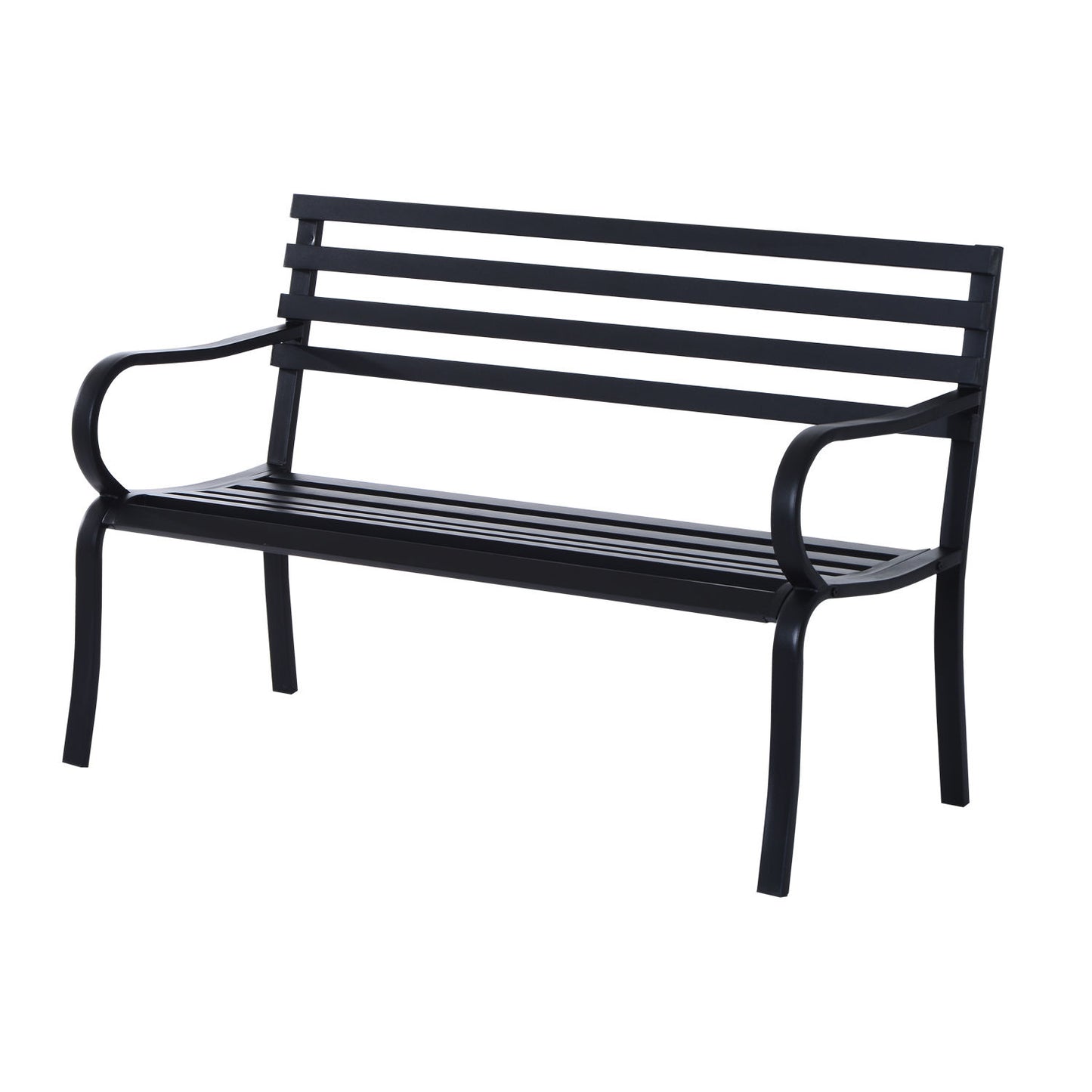 Banca de Gradina din Metal Neagra 127 x 62 x 82cm