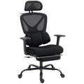 Scaun de Birou Ergonomic și Respirabil cu Suport Lombar Dinamic și Suport pentru Picioare, 73x75x120-128 cm, Negru