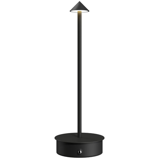 Lampă de masă tactilă reîncărcabilă cu USB, reglabilă 3000K/4500K/6500K, autonomie 4-8 ore, neagră