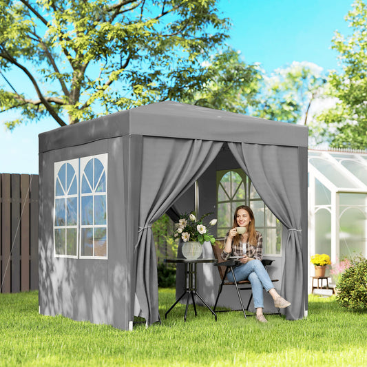 Pavilion Pliabil Pop-Up, Oțel și Țesătură Oxford, 2 x 2 m, Gri