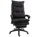 Scaun de Birou cu Înălțime Reglabilă, 6 Puncte de Masaj, din Material cu Textură de In, 70x62x120-130 cm, Negru