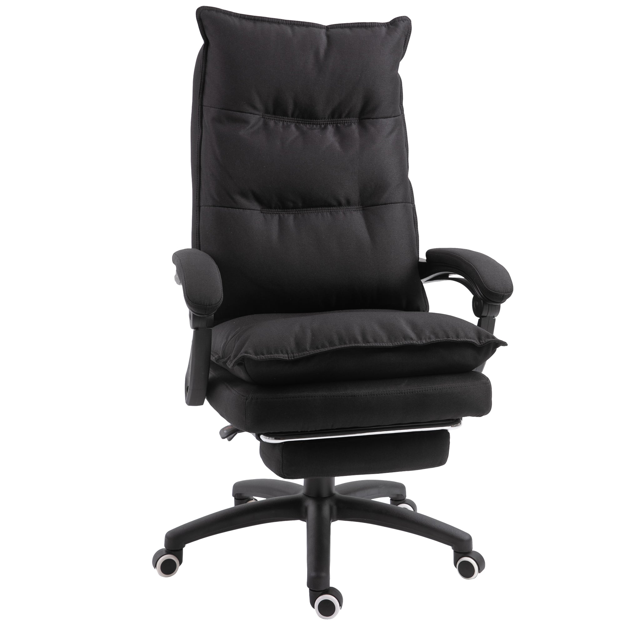 Scaun de Birou cu Înălțime Reglabilă, 6 Puncte de Masaj, din Material cu Textură de In, 70x62x120-130 cm, Negru