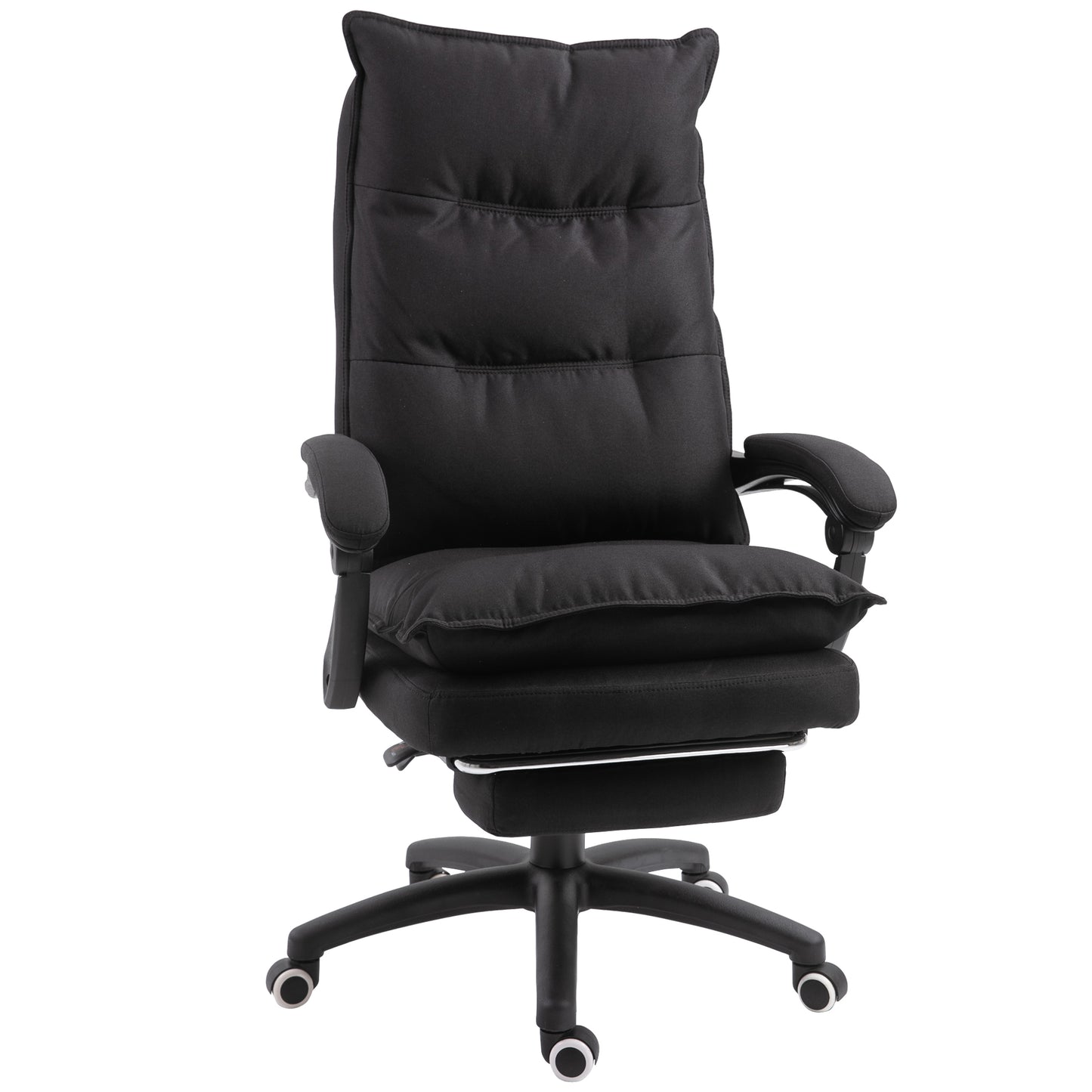 Scaun de Birou cu Înălțime Reglabilă, 6 Puncte de Masaj, din Material cu Textură de In, 70x62x120-130 cm, Negru